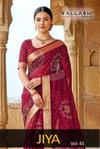 Jiya Vol 43 By Vallabhi Moss Georgette Bandhani Printed Saree Wholesale In India
